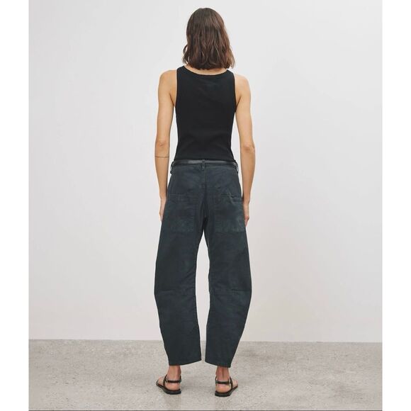 Nili Lotah Shon Pant Carbon Gray Women’s 10 curved silhouette baggy twill boho - Picture 2 of 16